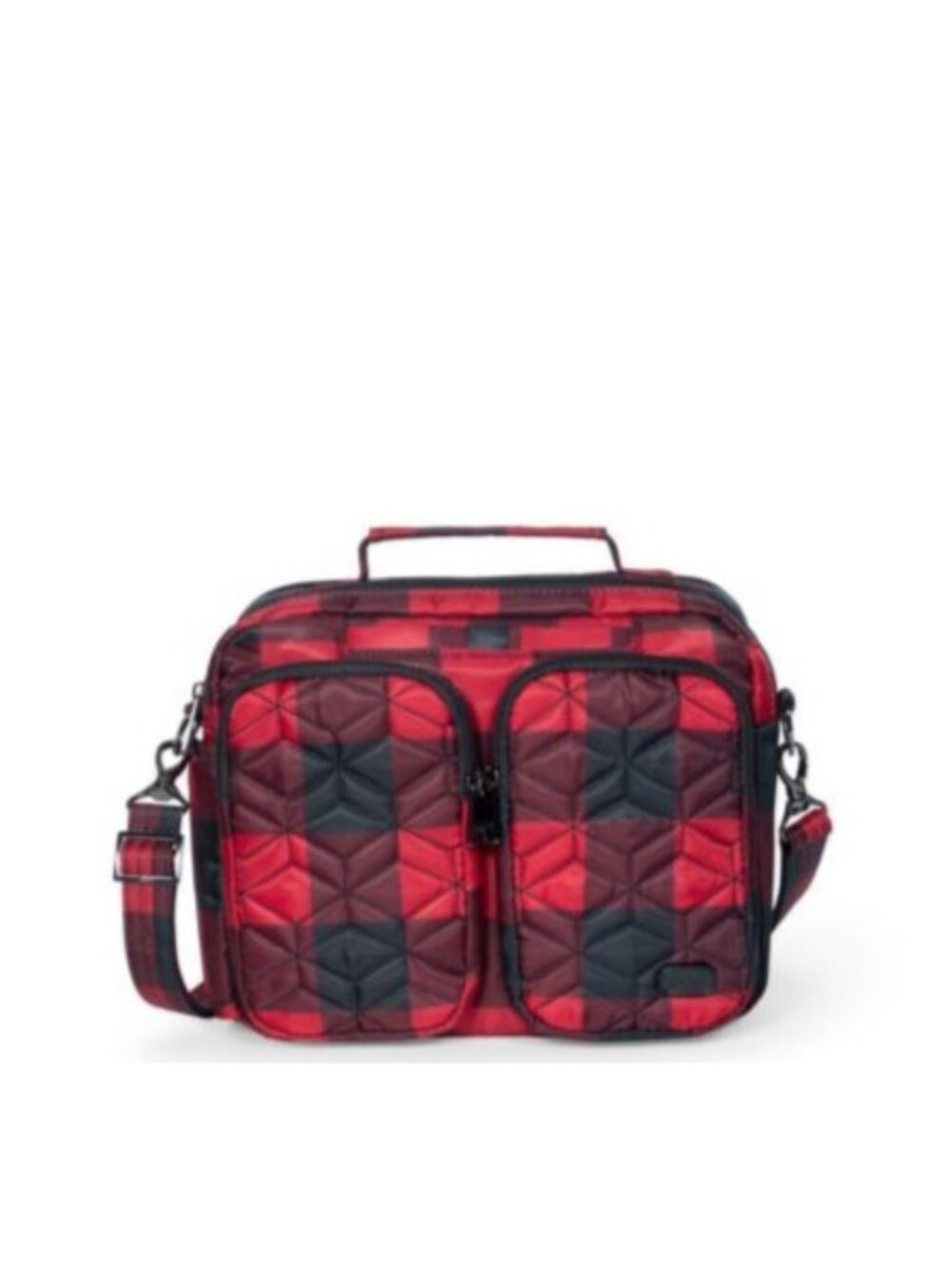 Lug Navigator Unisex Crossbody Bag, Buffalo Check Red, Retractable Key Chain Fea